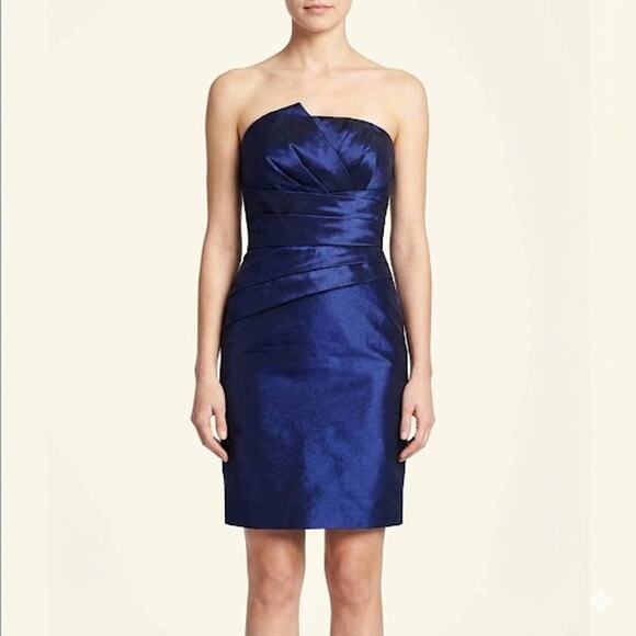 Max And Cleo Strapless Cocktail Dress Sapphire Blue Evening Strapless Dress 6 - Picture 1 of 6